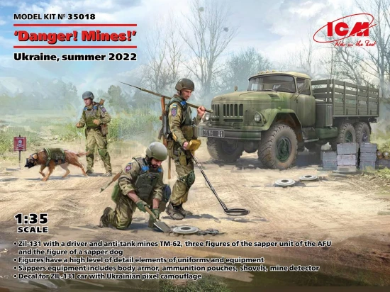 Danger! Mines!Ukraine - summer 2022 (ZiL-131 with driver - AFU sappers - dog and mines)