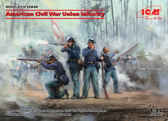 American Civil War Union Infantry 4 Figures