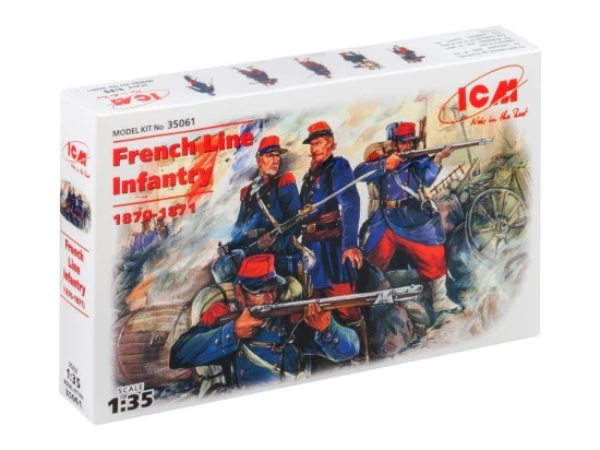 French Line Infantry (1870-1871) (4 figures - 1 officer - 3 soldiers)