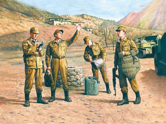 Soviet Motorized Infantry (1979-1988) (4 figures - 1 officer - 3 soldiers)