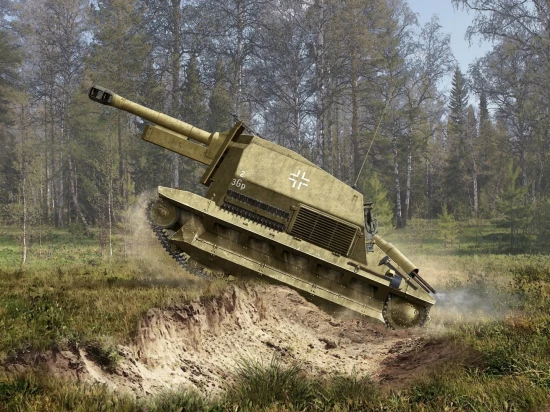 10.5cm leFH 16(Sf) auf Geschutzwagen FCM36(f) - WWII German self-propelled howitzer