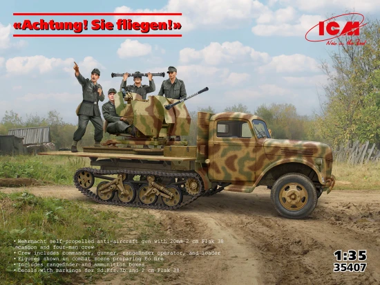 Achtung! Sie fliegen! Sd.Kfz.3b with 2 cm Flak 38 and 4 Crew Figures
