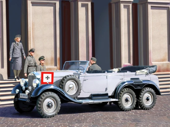 G4 (1939 production) - German Car with Passengers (4 figures)