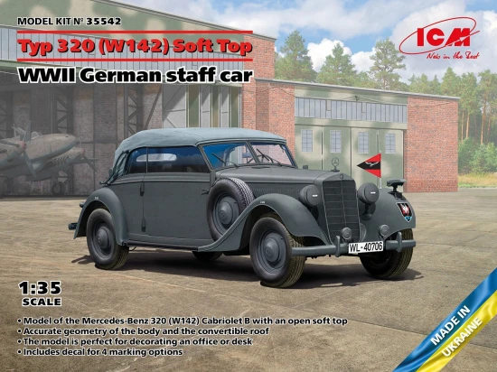 Typ 320 (W142) Cabriolet Soft Top - WWII German staff car