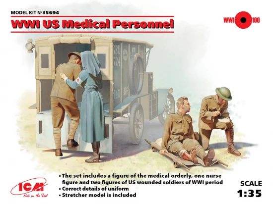 WWI US Medical Personnel (4 figures)