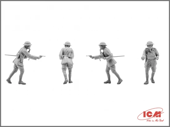 British Infantry in Gas Masks (1917) 4 Figures