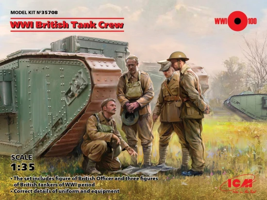 WWI British Tank Crew 4 Figures