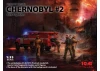 Chernobyl #2 Fire Fighters (AC-40-137A Fire Truck - 4 Figures & Diorama Base with Background)