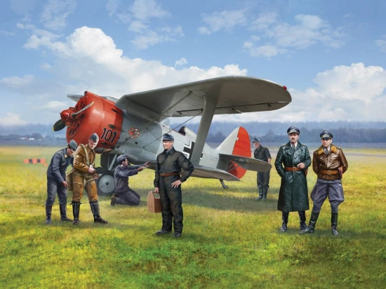I-153 with Luftwaffe Pilots and Ground Personnel