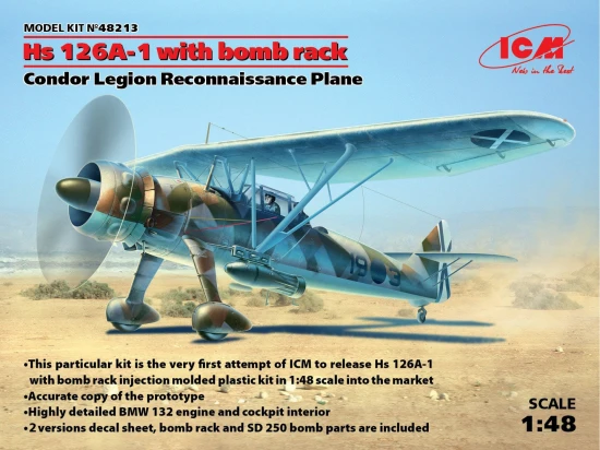 Hs 126A-1 with bomb rack - Condor Legion Reconnaissance Plane