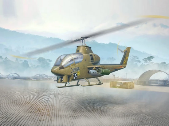 AH-1G Cobra and M8A1 US Landing Mat