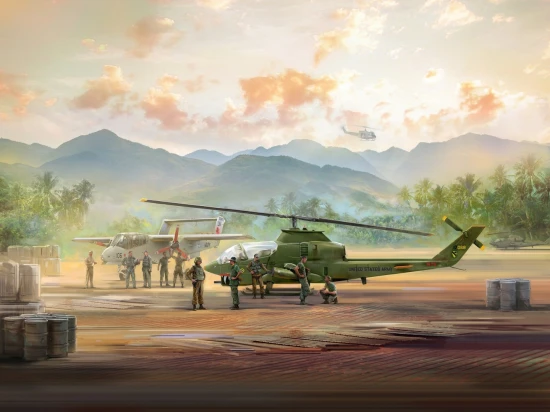 Cobra AH-1G + Bronco OV-10A with US Pilots & Ground Personnel and US Helicopter Pilots