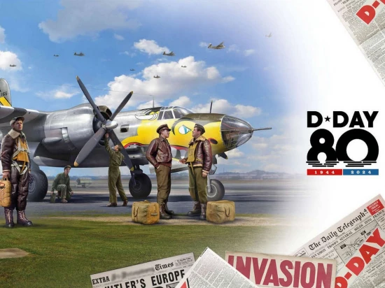 B-26B Marauder with USAAF Pilots and Ground Personnel