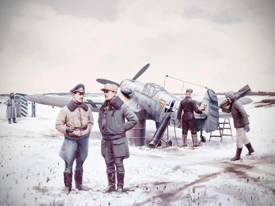 BF 109F-4 with German Luftwaffe Personnel