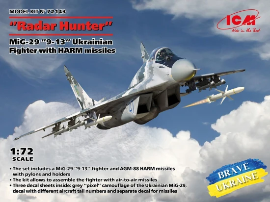 Radar Hunter - MiG-29 9-13Ukrainian Fighter with HARM missiles