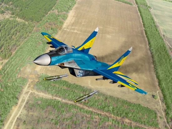 MiG-29 of Ukrainian Air Forces with JDAM-ER Bombs