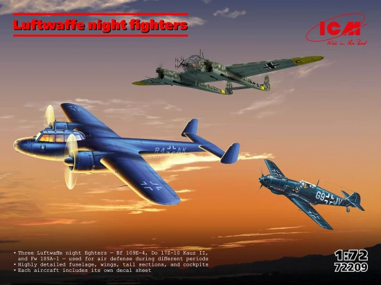 Set of 3 Luftwaffe Night Fighters (BF 109E-4 - Do 172-10 Kauz II - Fw 189A-1) — image 16 of 17