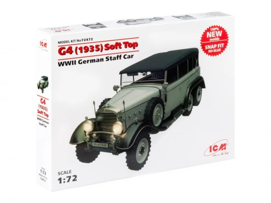 G4 (1935 production) Soft Top - WWII German Staff Car - snap fit/no glue