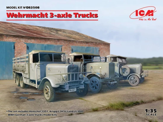 Wehrmacht 3-axle Trucks (Henschel 33D1 - Krupp L3H163 - LG3000)
