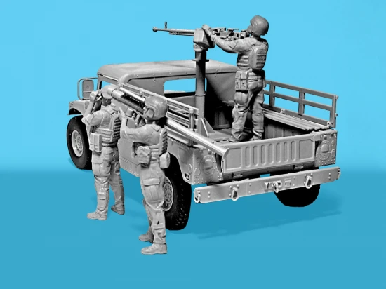Drone Hunters’ Humvee M1097A2 Cargo Carrier - DShKM & Crew Figures)