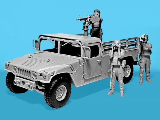 Drone Hunters’ Humvee M1097A2 Cargo Carrier - DShKM & Crew Figures)