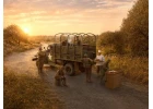 Festive dinner on the front line (WWII US Army Kitchen Truck - US Field Stove M1937 with cooks)