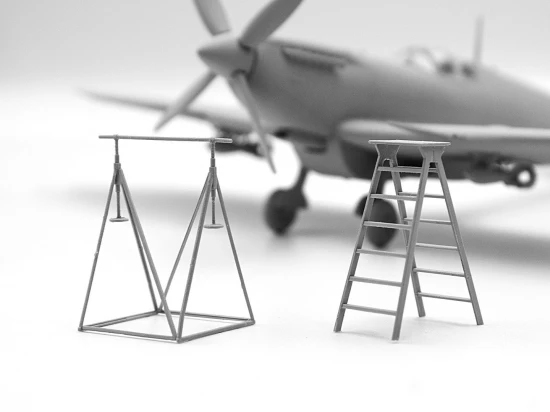 WWII RAF Airfield Diorama Set with 7 Figures & 2 Spitfires