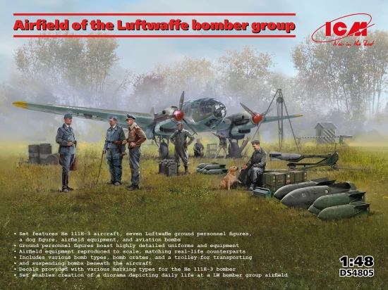 Airfield of the Luftwaffe bomber group (He 111H-3 - Luftwaffe ground personnel - airfield equipment)