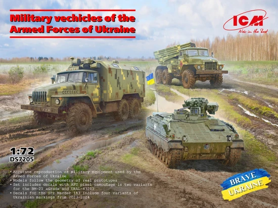 Military vechicles of the Armed Forces of Ukraine (SPz Marder 1A3 - URAL-43203 - BM-21 Grad)