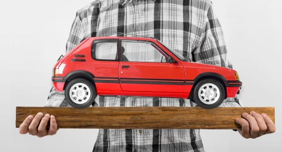 Red Peugeot 205 1.9 GTI 1:8 Scale Full Metal Kit