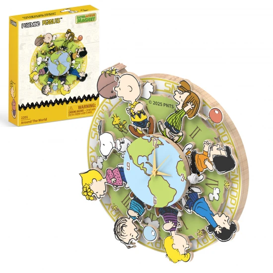 Peanuts™ Magnetic Around the World Wooden Clock
