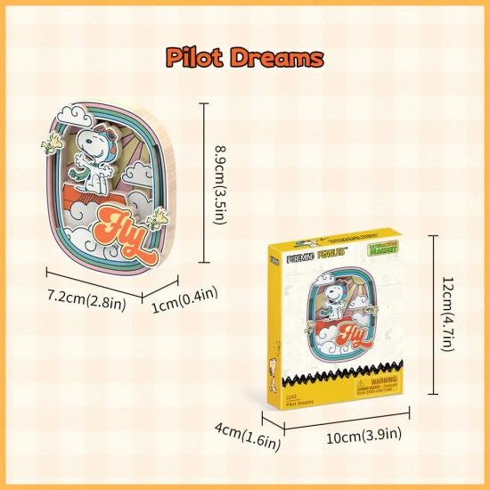 Peanuts™ Snoopys Pilot Dreams Wooden Magnet
