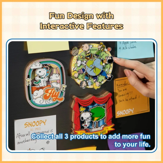 Peanuts™ Magnetic Around the World Wooden Clock