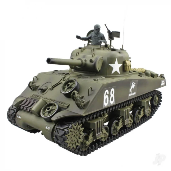 Henglong 1:16 US M4A3 Sherman with Infrared Battle System (2.4GHz + Shooter + Smoke + Sound)