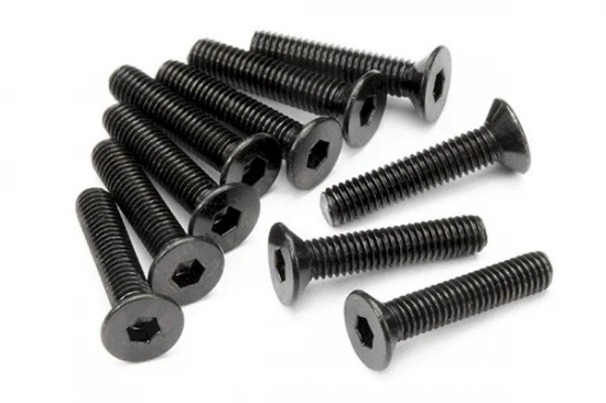 Countersunk Flat Head Screw M3x15mm (6pcs) 2mm Hex Socket