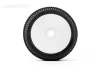 Jetko Dirt Slinger Soft 1:8 Buggy Tyres Pre Glued on White Revo Rims (2)
