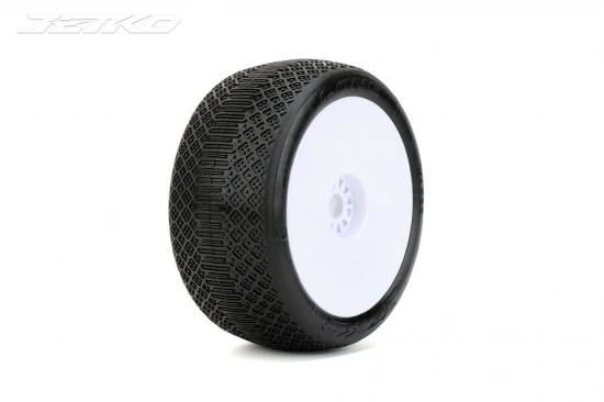 Jetko J One Composite S.Soft 1:8 Truggy Pre-glued on White Rims (2)