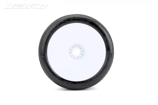 Jetko J One Composite S.Soft 1:8 Truggy Pre-glued on White Rims (2)