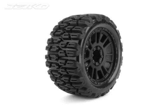 Jetko EX Slayer Belted MT Tyres on Black 12-17mm Hex Wheels (2)
