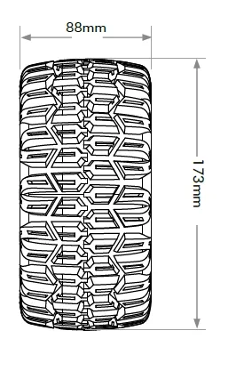 Jetko EX Slayer Belted MT Tyres on Black 12-17mm Hex Wheels (2)