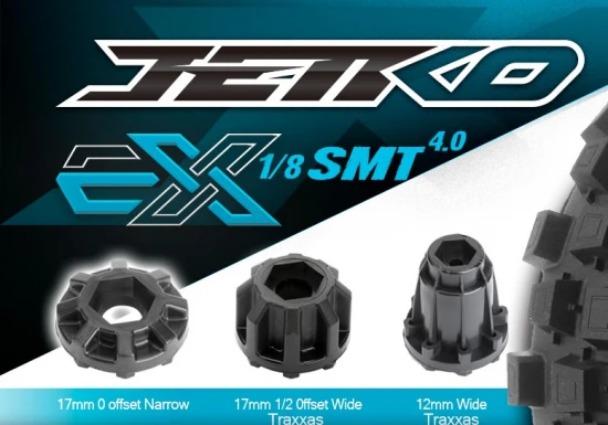 Jetko EX Tyre MT Slick Super Sonic Belted 3.8 Black Wheel 17mm (2)