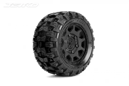 Jetko EX Tyre ST Raptor Black Wheel 2.8 on 12/14/17mm Hex Wheels (2)