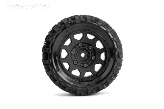 Jetko EX Tyre ST Raptor Black Wheel 2.8 on 12/14/17mm Hex Wheels (2)