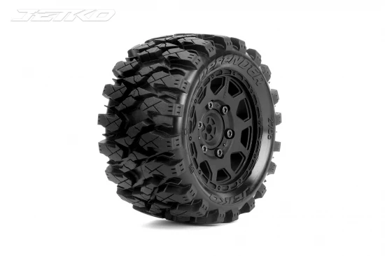 Jetko EX Tyre ST Defender Black Wheel 2.8 on 12/14/17mm Hex Wheels (2)