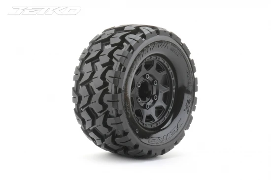 Jetko EX Tomahawk ST Tyres Mounted on Black 2.8 Wheels (2)