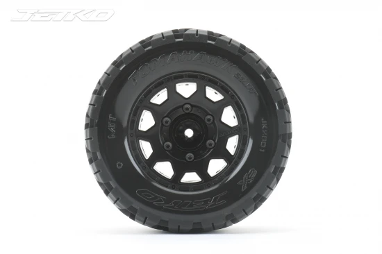 Jetko EX Tomahawk ST Tyres Mounted on Black 2.8 Wheels (2)