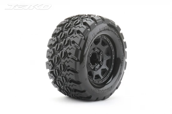 Jetko EX MT King Cobra Tyres On Black Wheels 2.8 Hex 12/14/17mm (2)