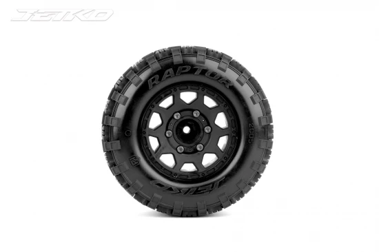 Jetko EX Tyre MT Slayer Black Wheel 2.8 on 12/14/17mm Hex Wheels (2)