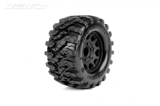 Jetko EX Tyre MT Wasteland Black Wheel 2.8 on 12/14/17mm Hex Wheels (2)