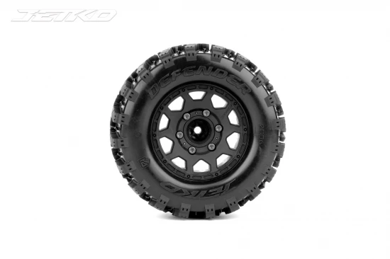 Jetko EX Tyre MT Wasteland Black Wheel 2.8 on 12/14/17mm Hex Wheels (2)